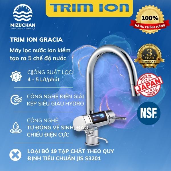 Máy Tạo Ion Kiềm Giàu Hydro TRIM ION GRACIA